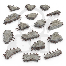 3D Printed Set Modern and Sci-fi Concrete Ruins - betonowe ruiny do dioram
