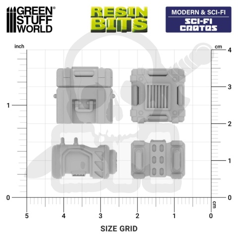 3D Printed Set Modern and Sci-fi Crates skrzynie do makiet i modeli SF