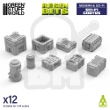 3D Printed Set Modern and Sci-fi Crates skrzynie do makiet i modeli SF