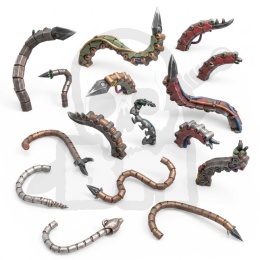 3D Printed Set Modern and Sci-fi Mechanical Tails and Weapons dla modeli