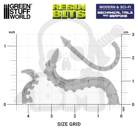 3D Printed Set Modern and Sci-fi Mechanical Tails and Weapons dla modeli