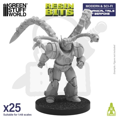 3D Printed Set Modern and Sci-fi Mechanical Tails and Weapons dla modeli
