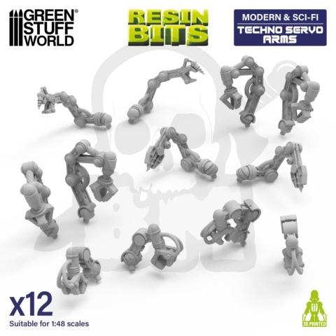 3D Printed Set Modern and Sci-fi Techno Servo Arms szczuczne ręce do modeli