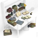 3D printed set - Miscelaneous Books 1:35 książki 24 szt. do modeli i dioram