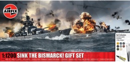 Airfix 50120 Waterline Set Sink the Bismarck 1:1200 zestaw 7 modeli okrętów