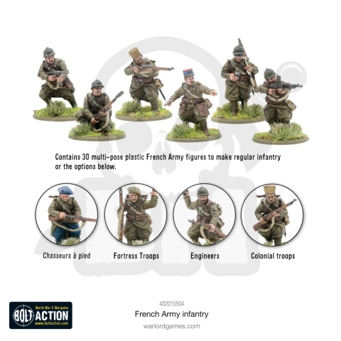 BOLT ACTION French Army Infantry - 6 francuskich żołnierzy