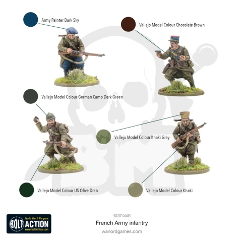 BOLT ACTION French Army Infantry - 6 francuskich żołnierzy