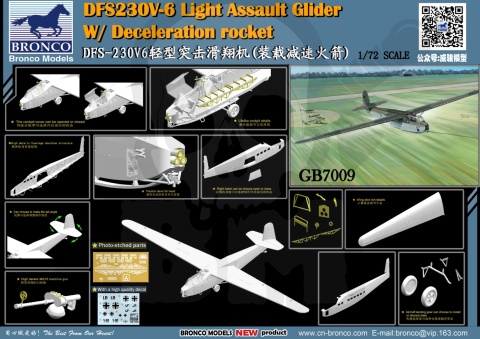 Bronco GB7009 DFS230V-6 Light Assault Glider W/ Deceleration rocket 1:72