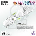 GSW Refillable markers - Size 1 - uniwersalne markery do farb 5 szt.