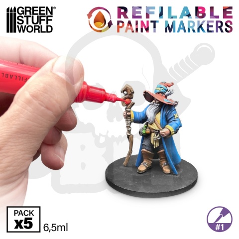 GSW Refillable markers - Size 1 - uniwersalne markery do farb 5 szt.