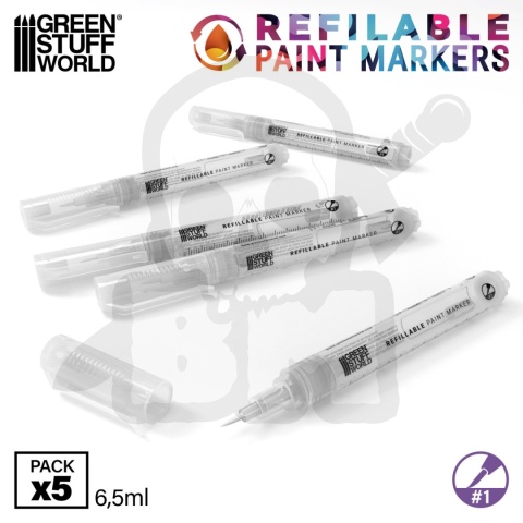 GSW Refillable markers - Size 1 - uniwersalne markery do farb 5 szt.