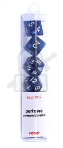 Kości RPG 7 szt. niebieskie perłowe Rebel - Dice Pearl 7-Set Dark Blue
