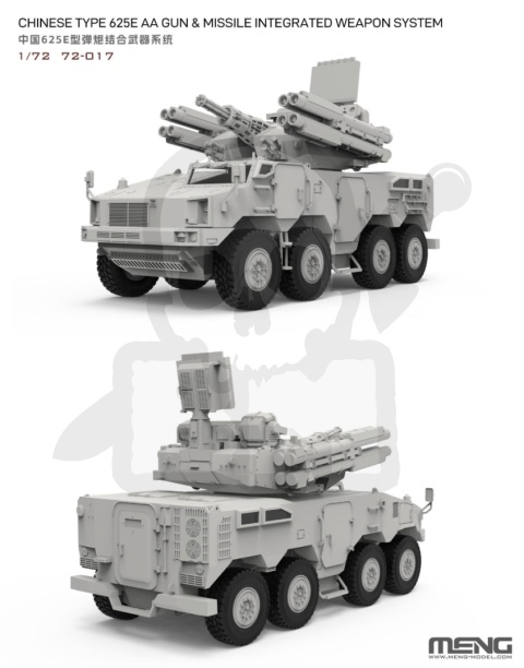 Meng 72017 Chinese Type 625E AA Gun & Missile Integrated Weapon System 1:72