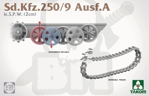 Takom 2213 Sd.Kfz.250/9 Ausf.A Ie.S.P.W (2cm) 1:35 model transportera opancerzonego