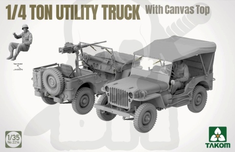 Takom 2214 US 1/4 Ton Utility Truck with Canvas Top 1:35 model samochodu