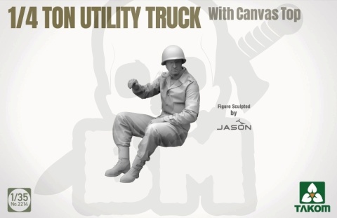 Takom 2214 US 1/4 Ton Utility Truck with Canvas Top 1:35 model samochodu