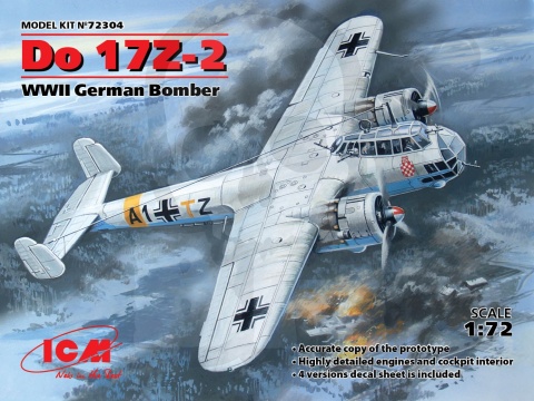 ICM 72304 Do 17Z-2 WWII German Bomber 1:72 model niemieckiego bombowca
