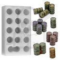 Silicone Molds - Metal Barrels 1:48 - sillikonowe formy beczki