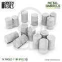 Silicone Molds - Metal Barrels 1:48 - sillikonowe formy beczki