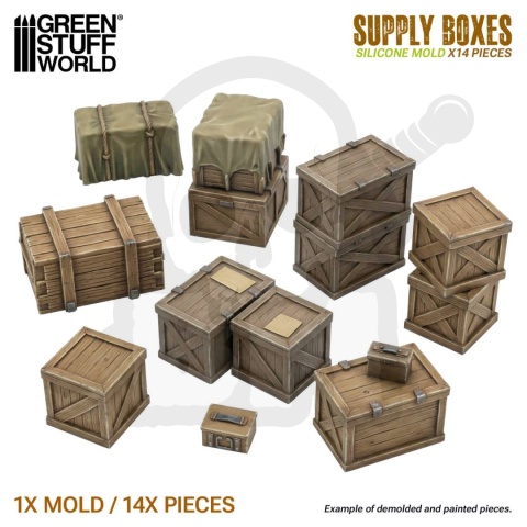 Silicone Molds - Supply Boxes 1:48-1:35 silikonowe formy skrzynki