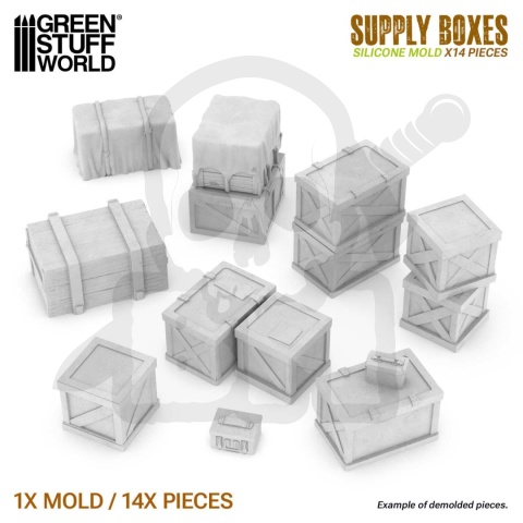 Silicone Molds - Supply Boxes 1:48-1:35 silikonowe formy skrzynki
