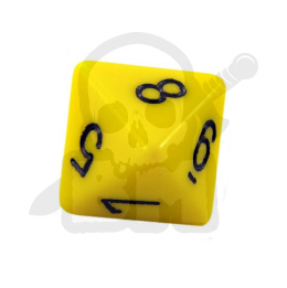 Kość K8 kostka kostki do gry żółta Yellow/black - 1 szt.