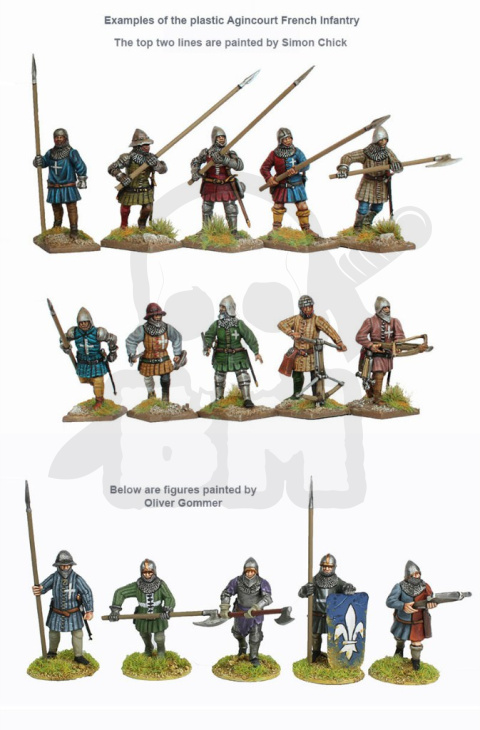 Agincourt French Infantry 1415-29 - francuska piechota - 42 szt.