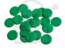 Licznik żeton 15x1,4 mm zielony / green kpl. 20 szt. pchełki