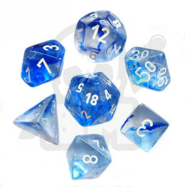 Kości RPG 7 szt. Nebula Dark Blue/white zestaw K4 6 8 10 12 20 i 00-90