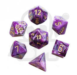 Kości RPG 7 szt Vortex Polyhedral Purple/gold zestaw K4 6 8 10 12 20 i 00-90