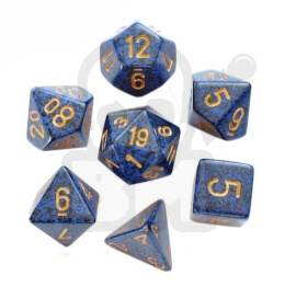 Kości RPG 7 szt. + pudełko kpl. Speckled Golden Cobalt kostki