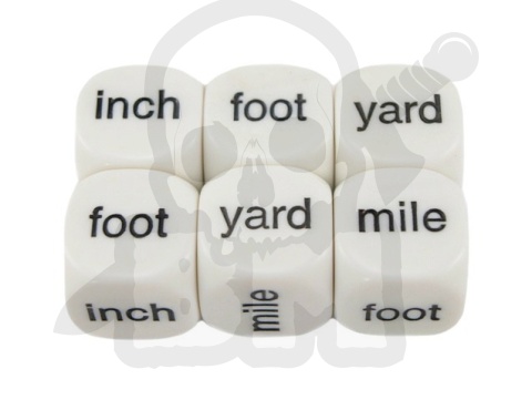 Measurement Dice 16 mm RPG kostka językowa K6 angielskie miary długości