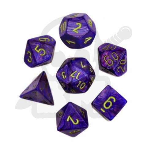 Kości RPG 7 szt. Chessex Lustrous Purple/gold