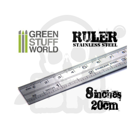Stainless Steel RULER - linijka metalowa 20 cm / 8 cali