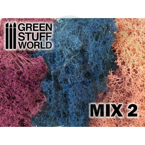 Scenery Moss - Islandmoss - Mix Light Pink/Blue/Dark Violet porosty do makiet 50 gr.