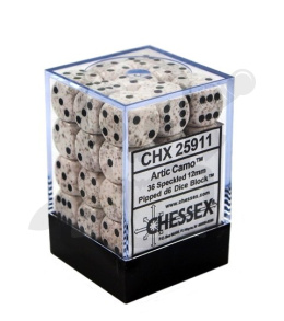 Kostki K6 12mm Chessex Arctic Camo 36 szt. + pudełko
