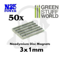 Magnesy neodymowe 3x1mm N35 50 szt.