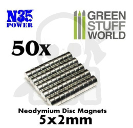 Magnesy neodymowe 5x2mm N35 50 szt.