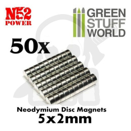 Magnesy neodymowe 5x2mm N52 50 szt.