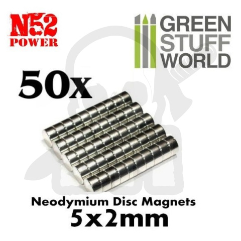 Magnesy neodymowe 5x2mm N52 50 szt.