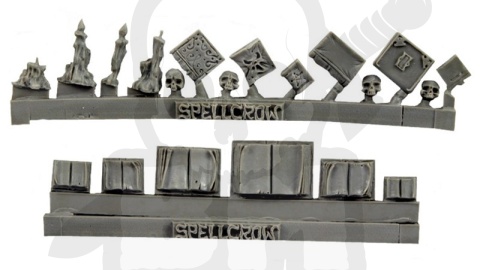 Zestaw Librarium - księgi czaszki i świece dla nekromanty