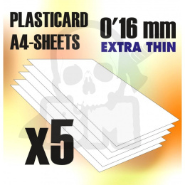 ABS Plasticard A4 - 0,16 mm COMBOx5 sheets