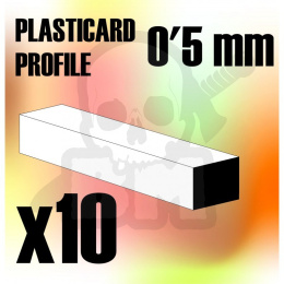 ABS Plasticard - Profile SQUARED ROD 0,5mm x10