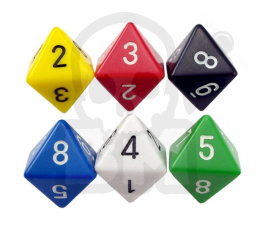 Kostki RPG K8 zestaw 6szt. kości 6 kolorów