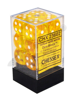 Kostki K6 16mm Translucent Yellow 12szt. +pudełko