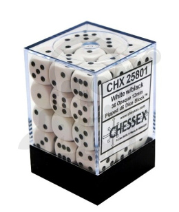 Kostki K6 12mm Chessex White 36 szt. + pudełko