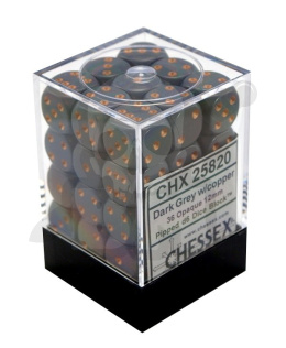 Kostki K6 12mm Chessex Dark Grey 36 szt. + pudełko
