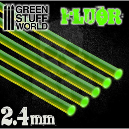 Acrylic Rods - Round 2,4 mm Fluor GREEN x5