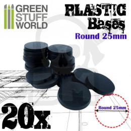 Plastic Bases - Round 25mm Black x20
