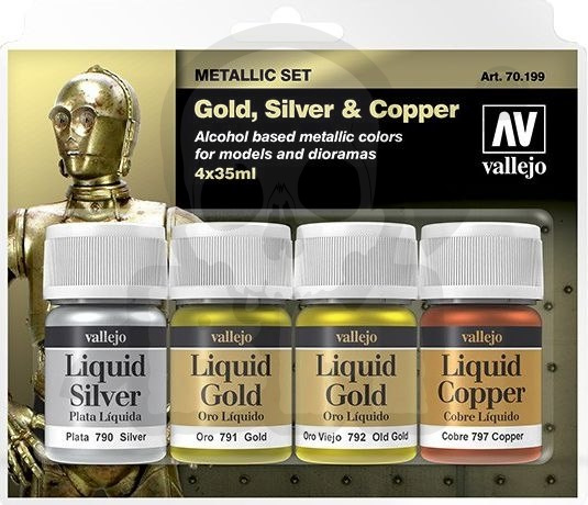 Vallejo 70199 Liquid Gold Zestaw 4 farb